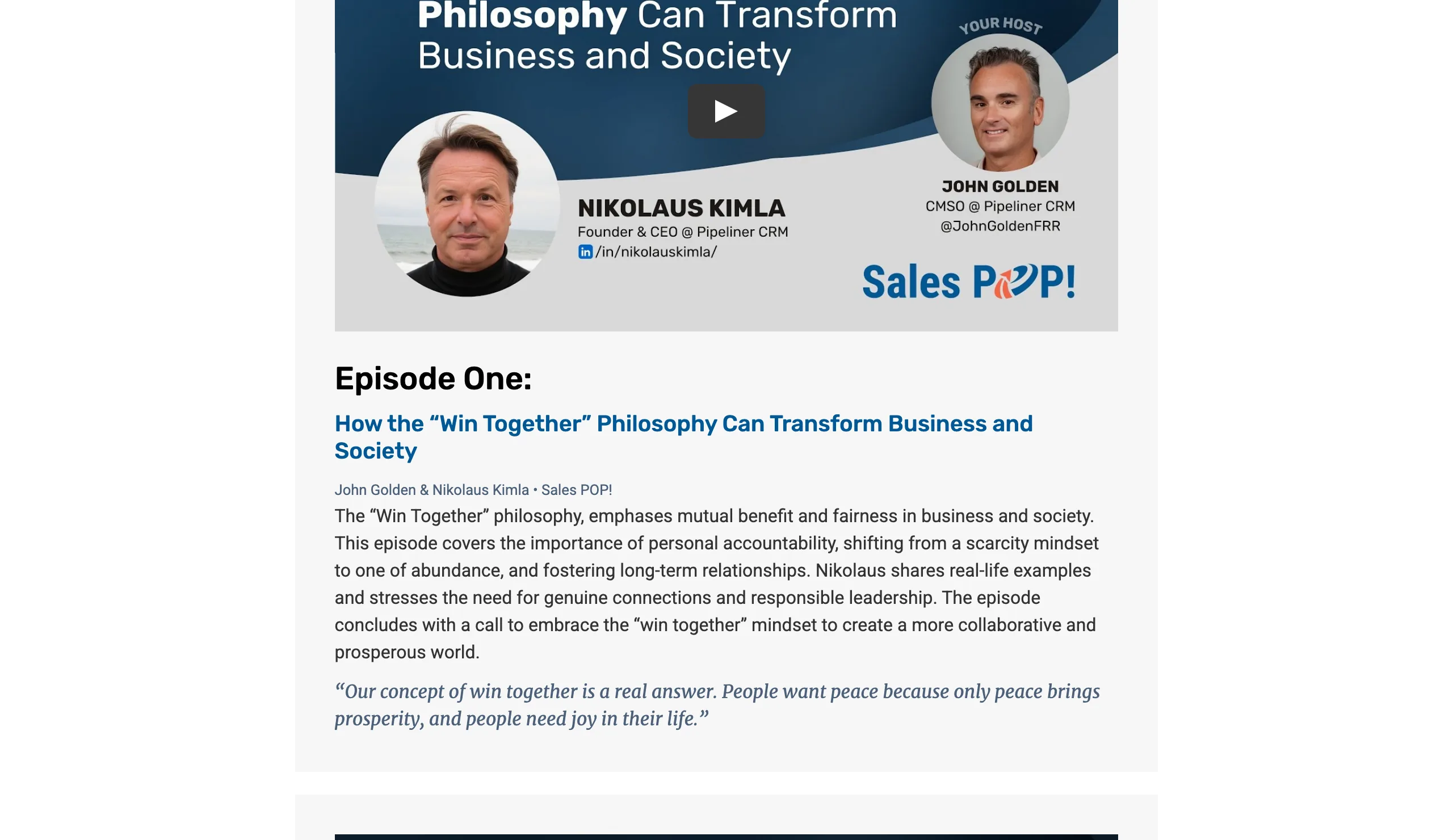 Preview of the CEO Insights series page