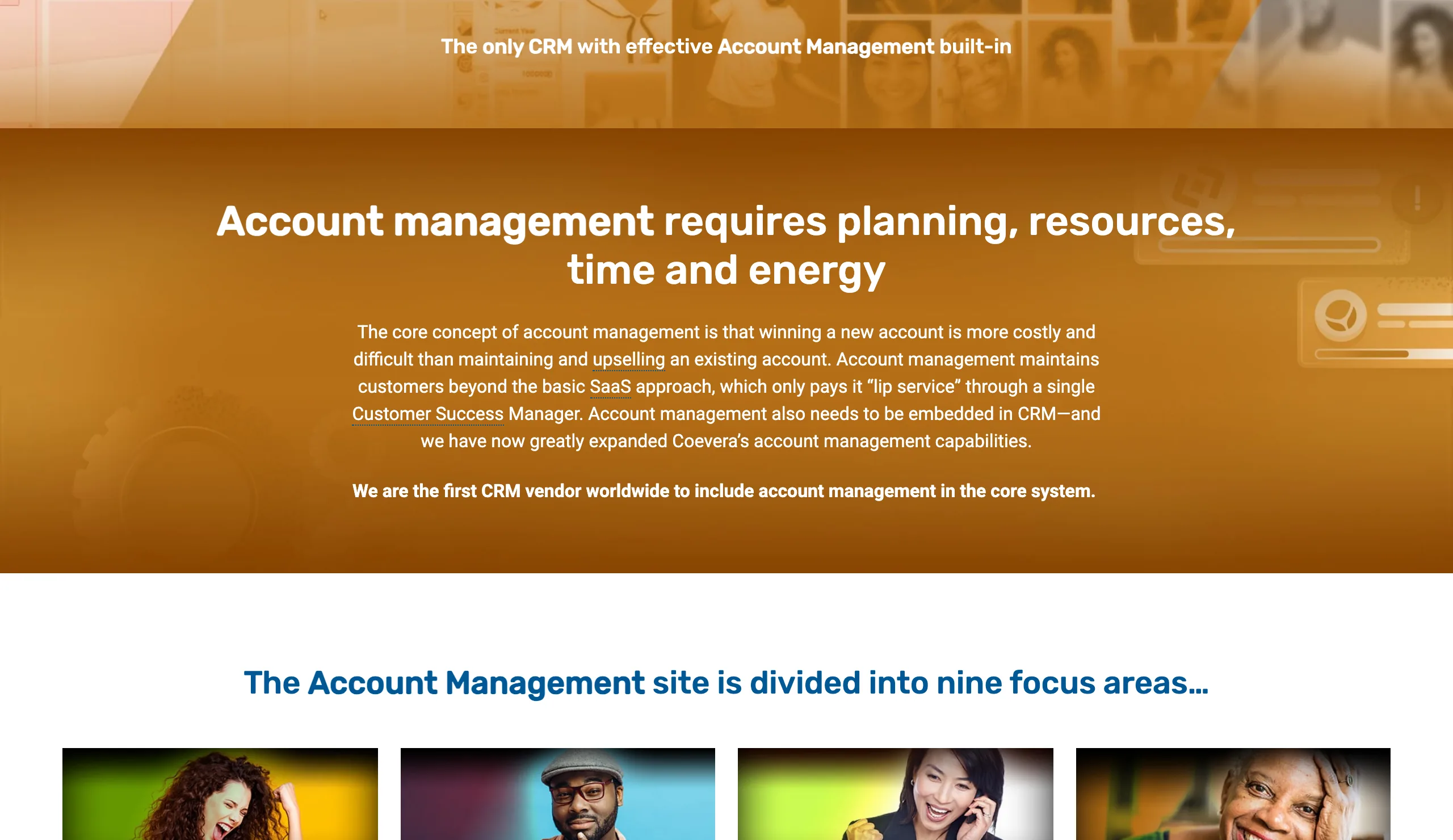 Preview of the Account Management page