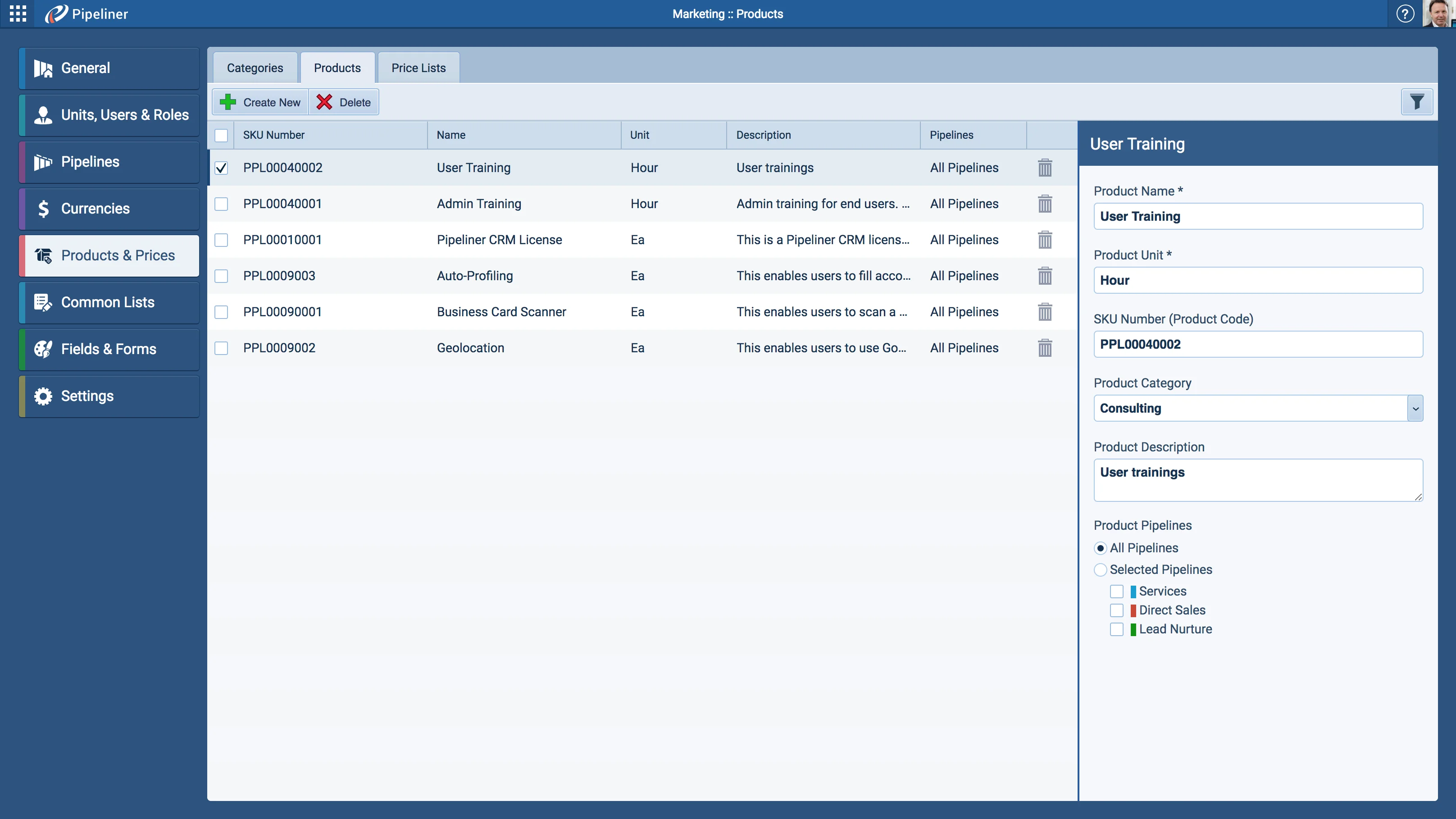 Product Per Pipeline