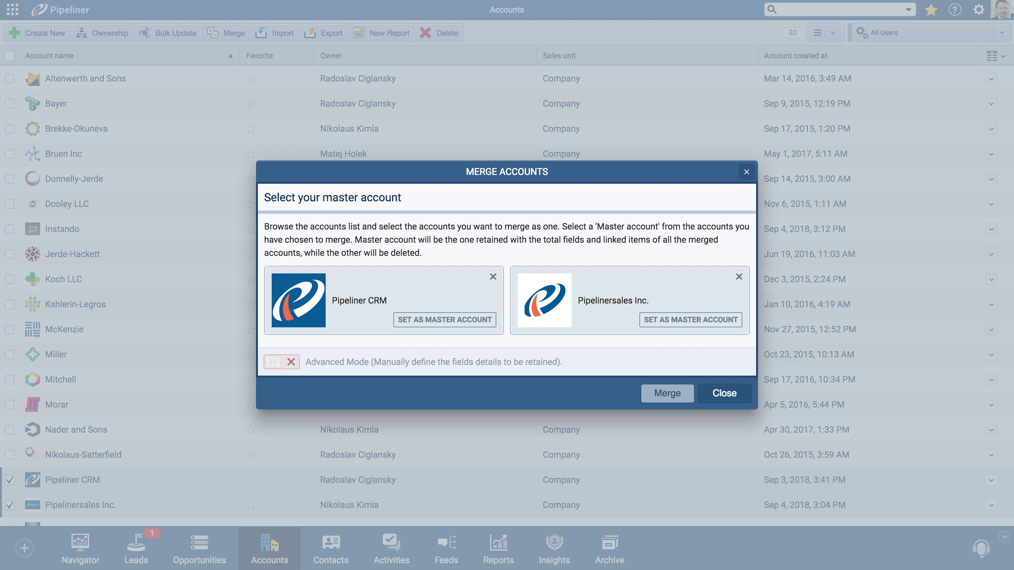 Merge Accounts