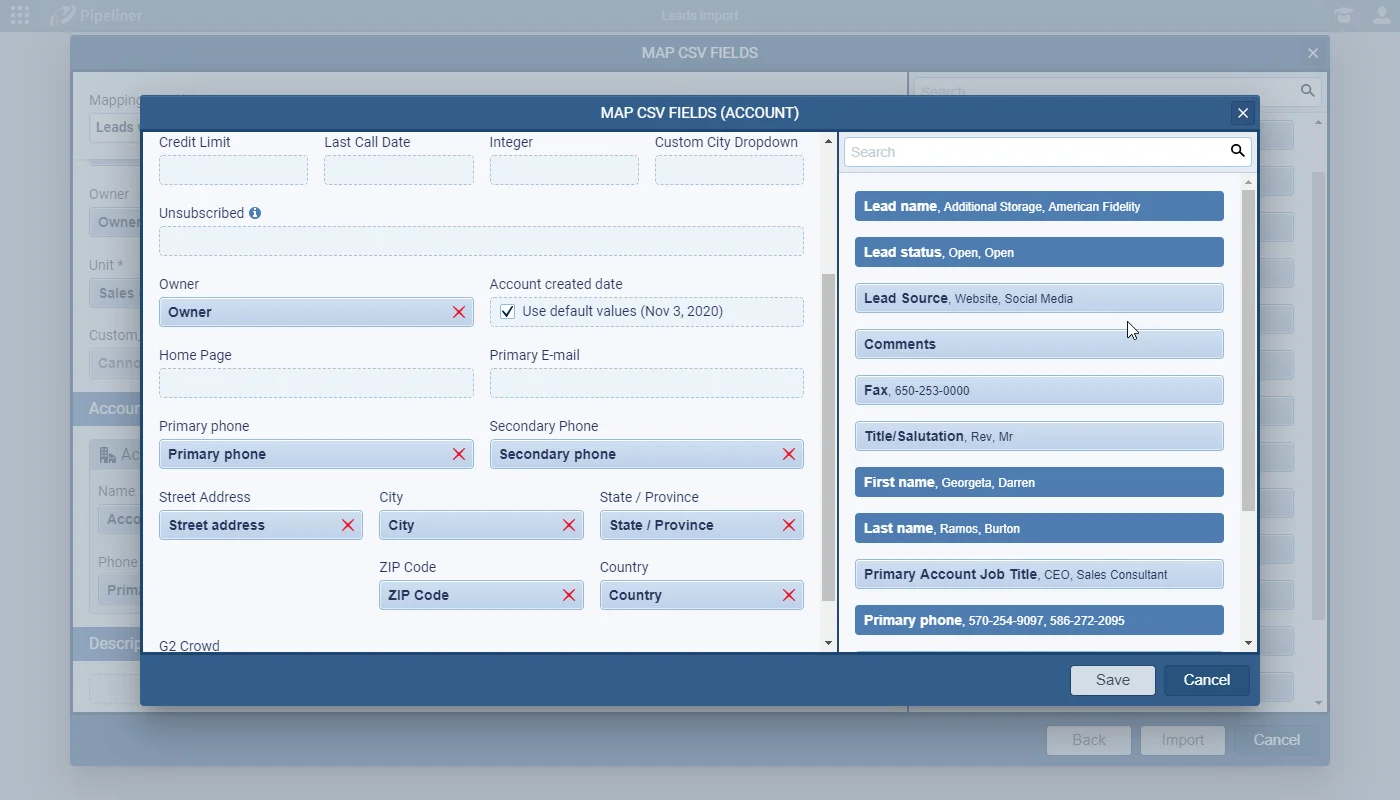 Importing Multiple Fields