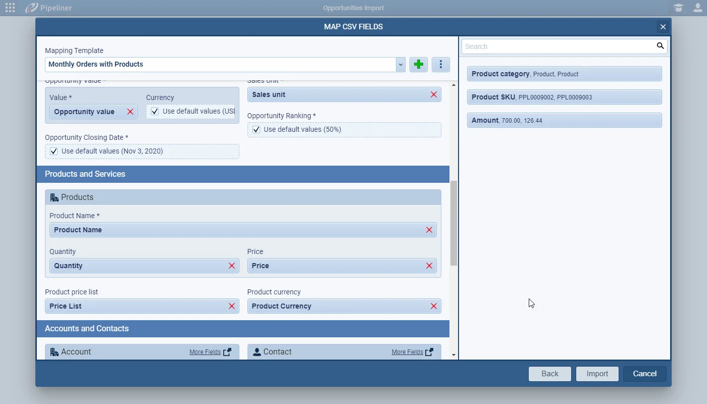 Importing Product Line Items