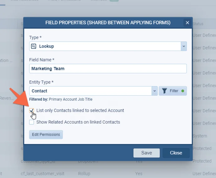 Contextual Filtering in Lookup field
