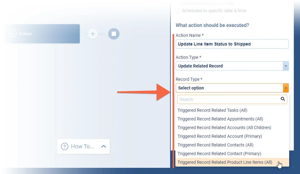 Automatizer › New action to update Related Product Line Items (All)