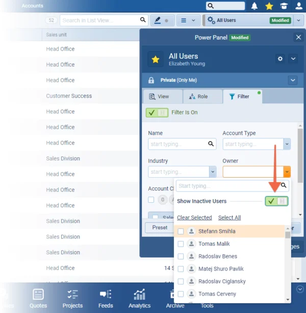 Working with Inactive users