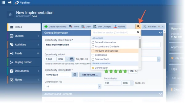 Form Quick Jump and Search