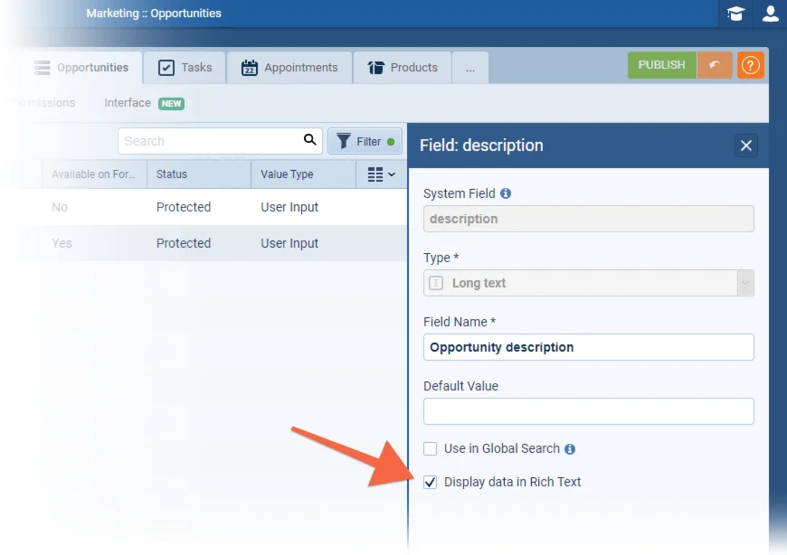 Brand new “Rich Text” field