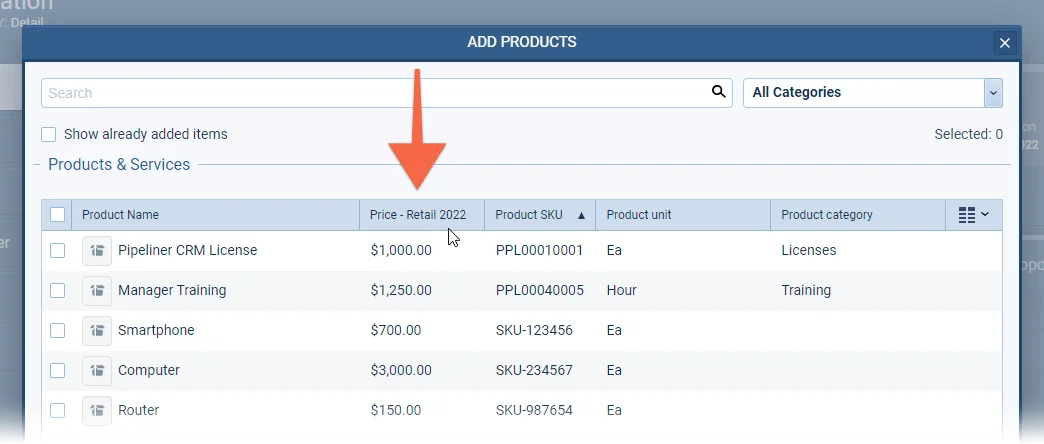 Adding Products to Opportunities