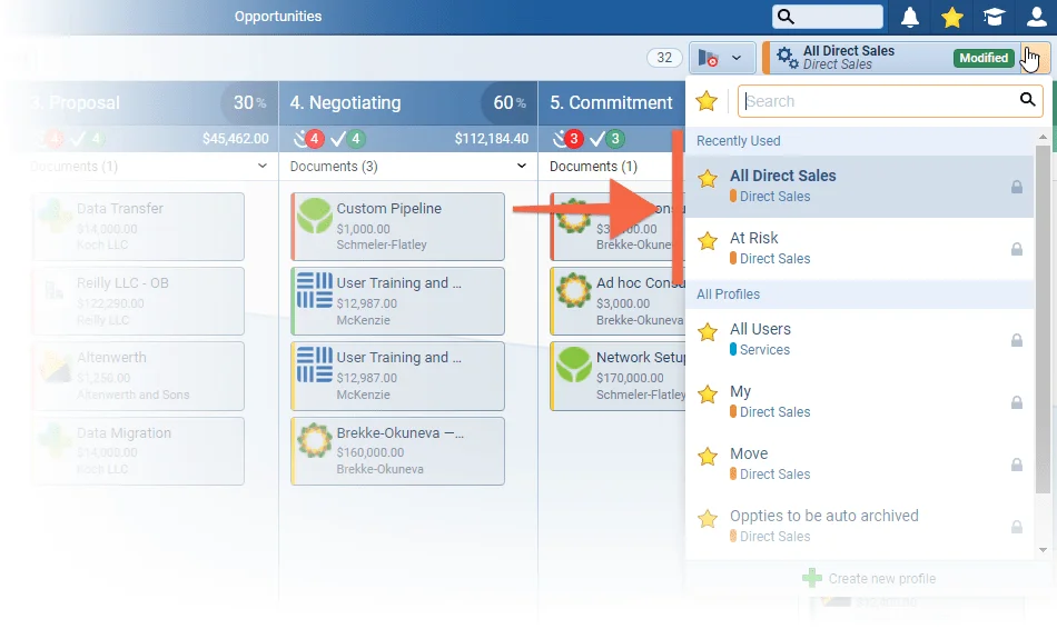 Profile selector