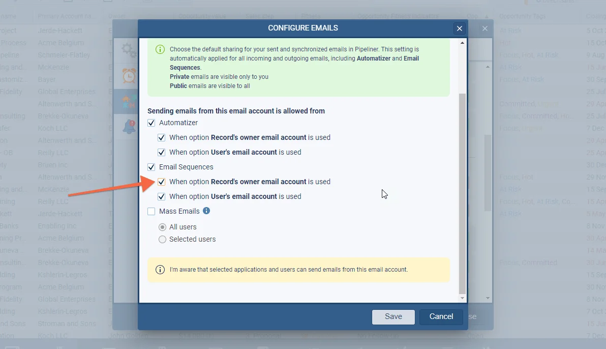 Allowing other users to send emails from a user’s email address