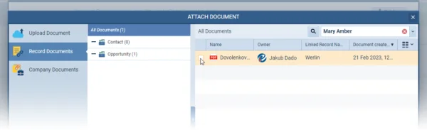 Emails › Attaching record documents to emails