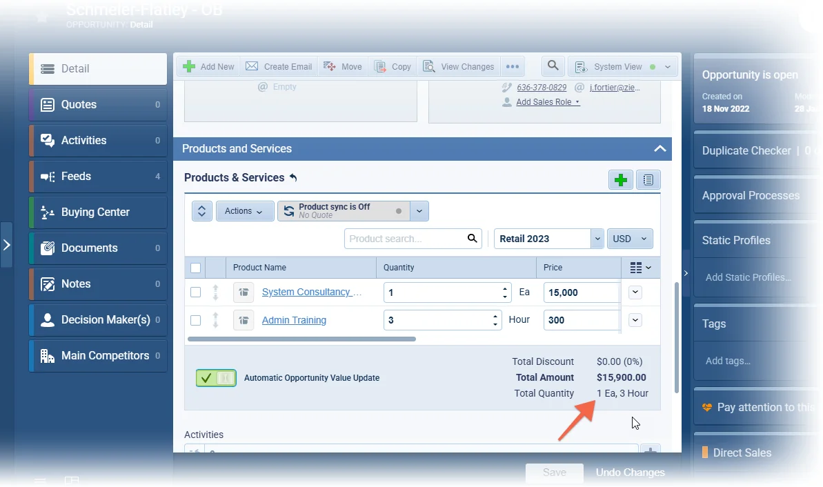Product Line Items in Opportunities