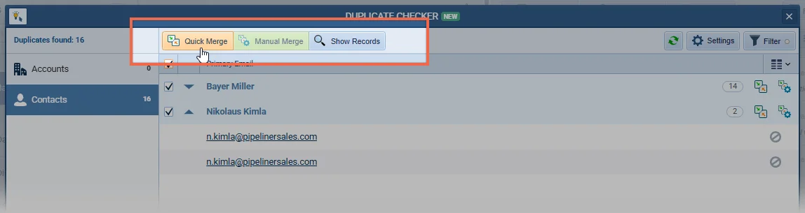 Improvements to merging records using the Duplicate Checker