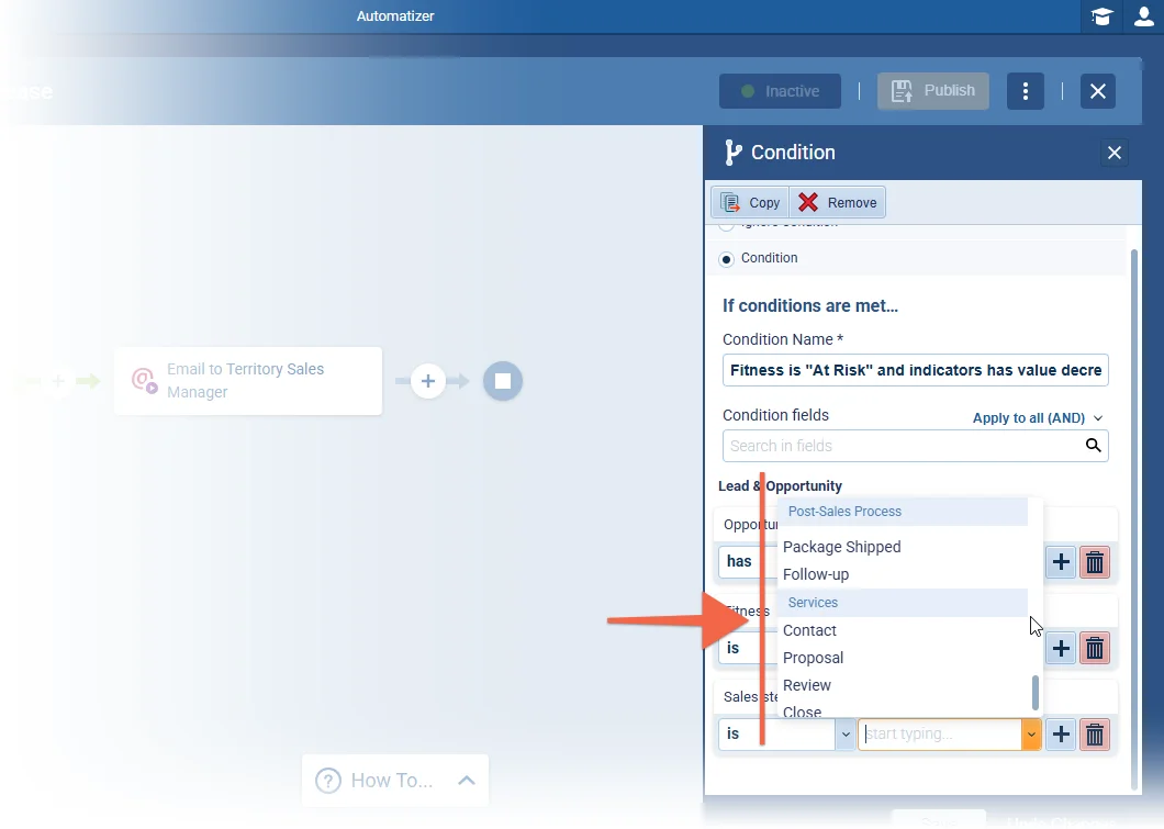Improving the Sales Step dropdown in Automatizer and Filters