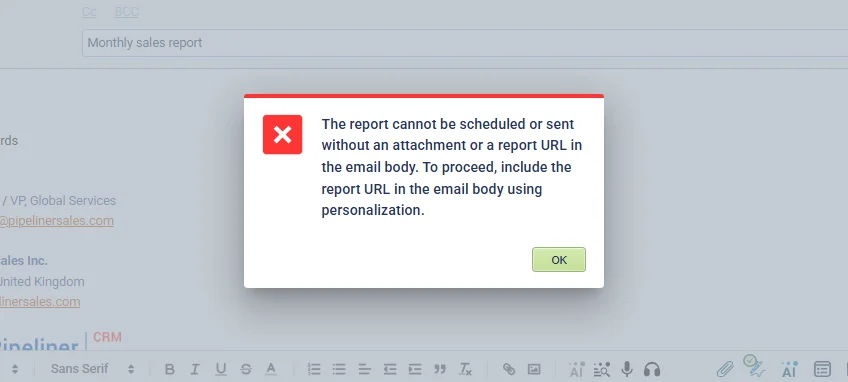 Scheduled Reports/Dashboards – ability to remove the attachment