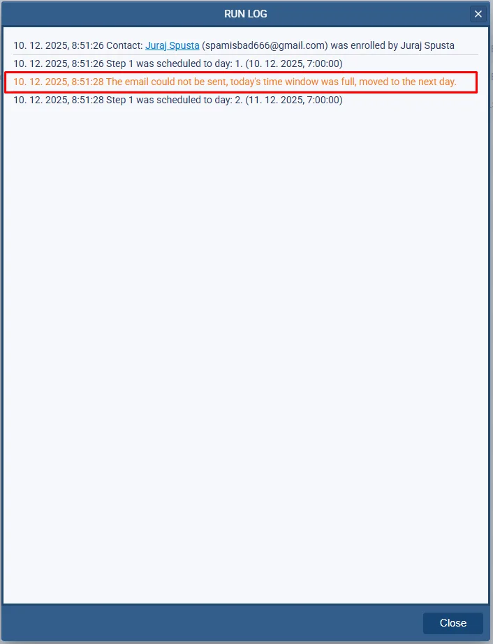Email Sequences — Plan events to available date and time