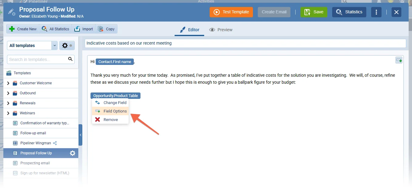 Product Table is now supported in Rich Text (Emails, Email Templates)
