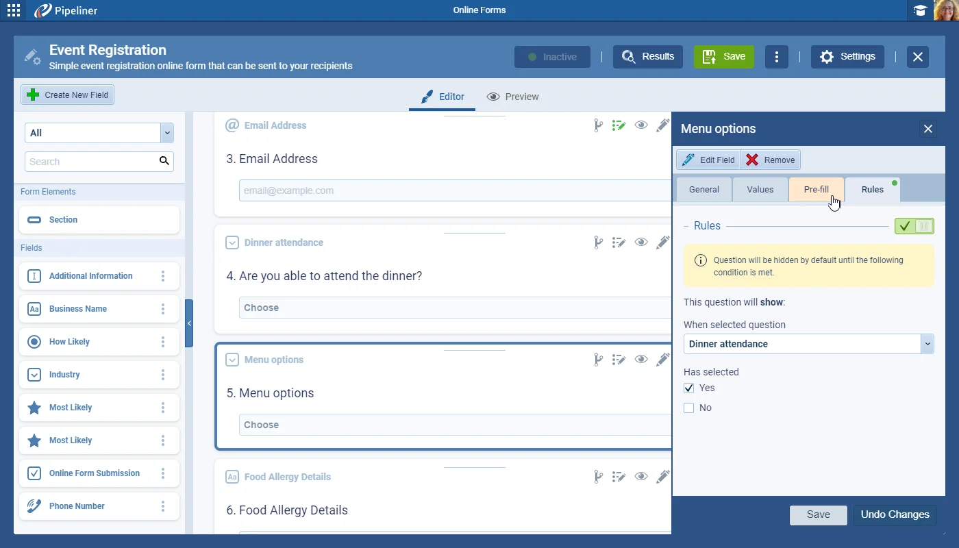 Online Forms › Conditional Fields