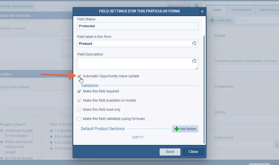 Enable Automatic Opportunity Value Update for all Opportunities