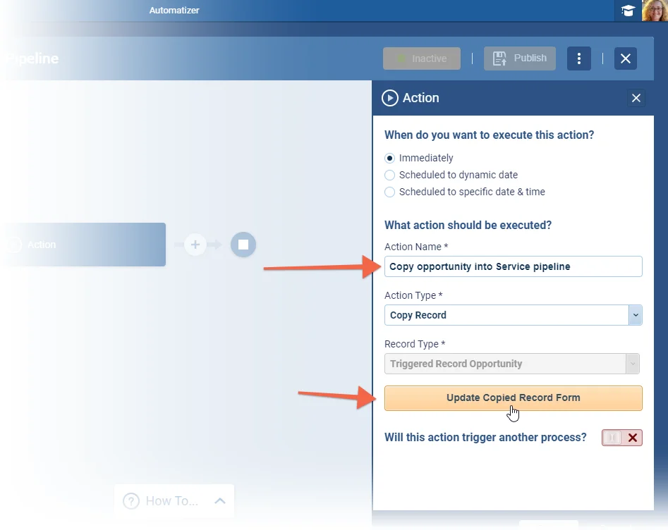 Automatizer › Copy Record Action