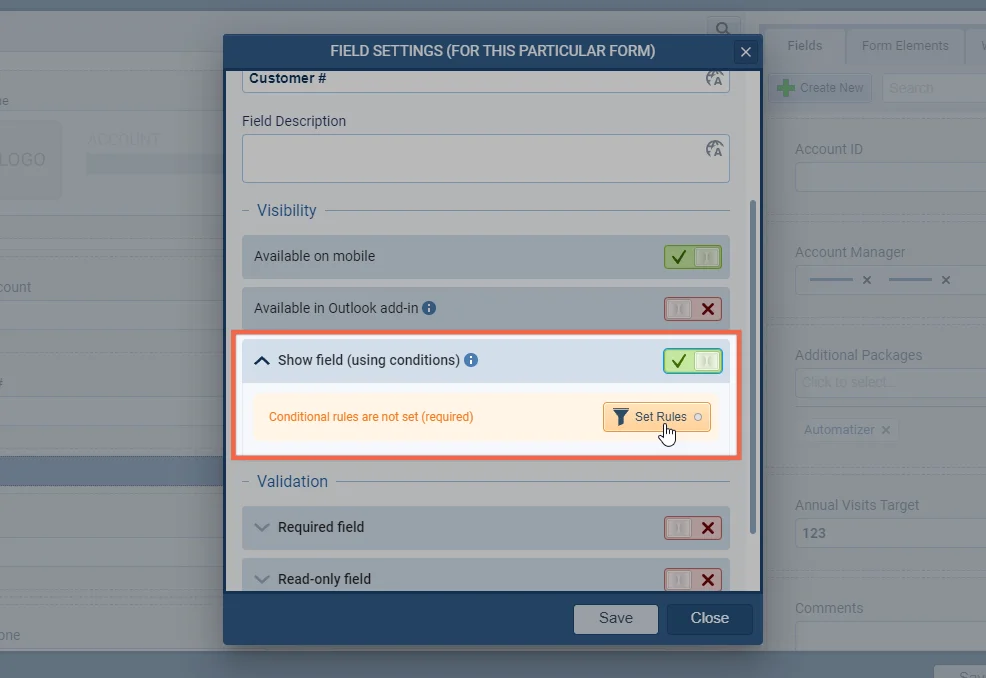 Conditional Fields on Forms