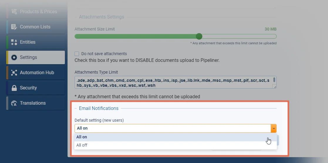 Administration › Disable/Enable Email Notifications in Space