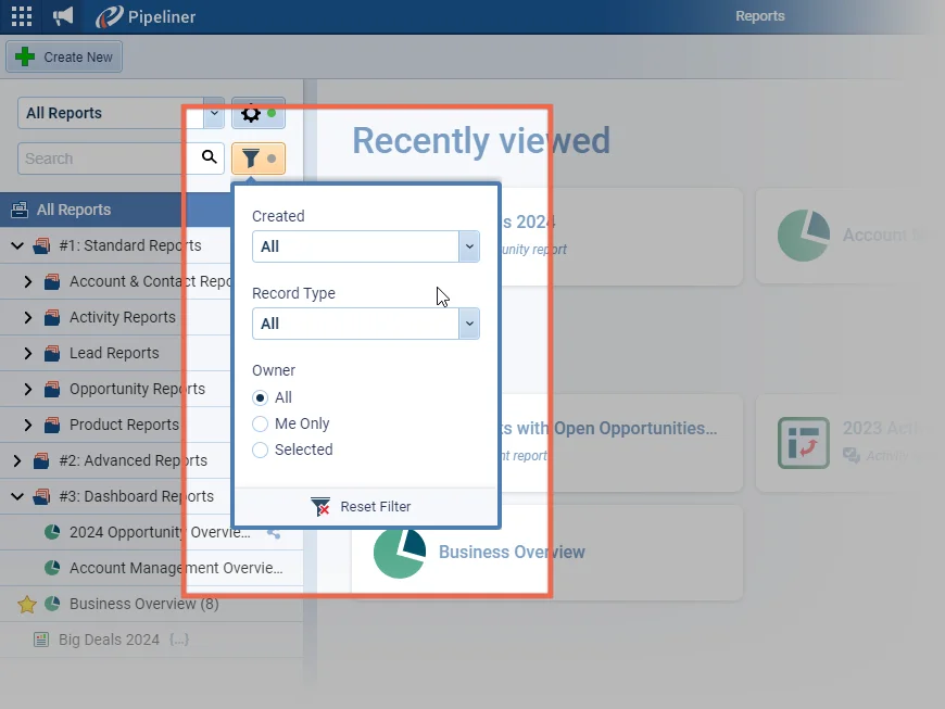 Filtering Reports