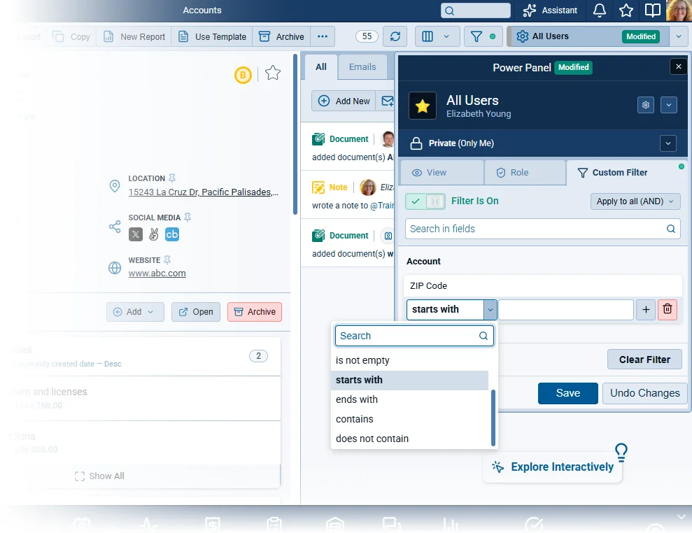 Filters: Additional Operators for Text Fields