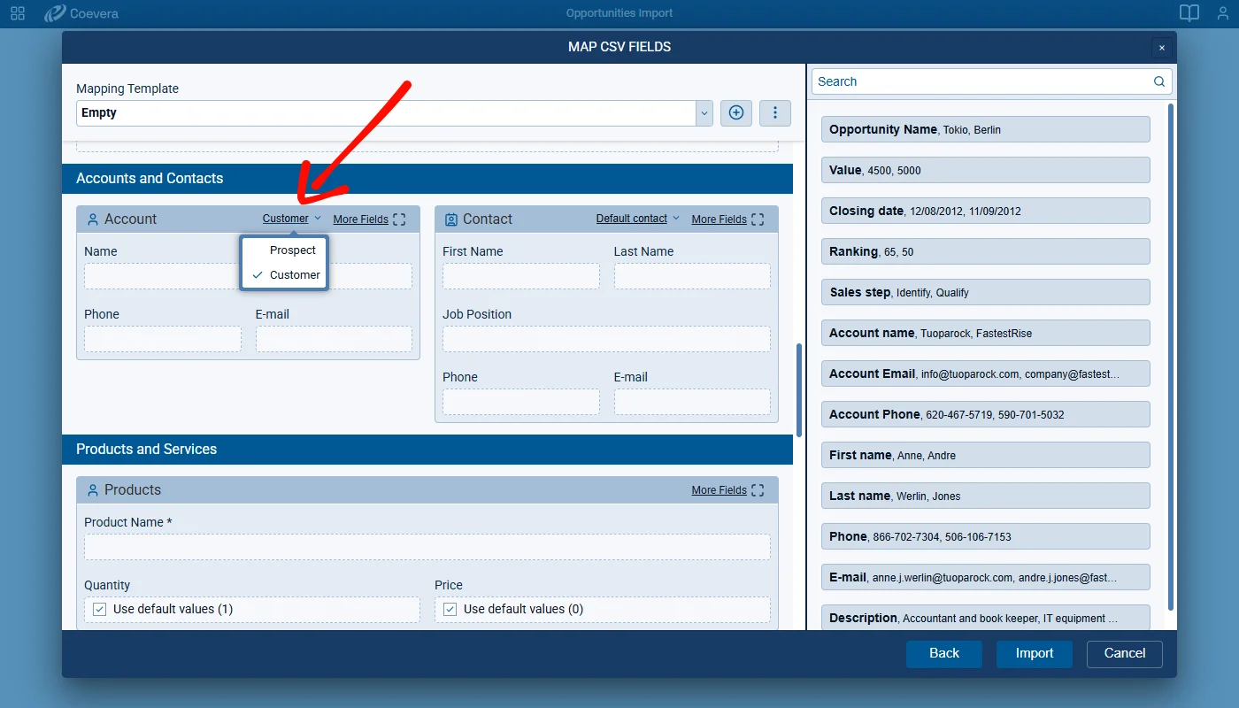 Related Account and Contact Type Mapping in Import
