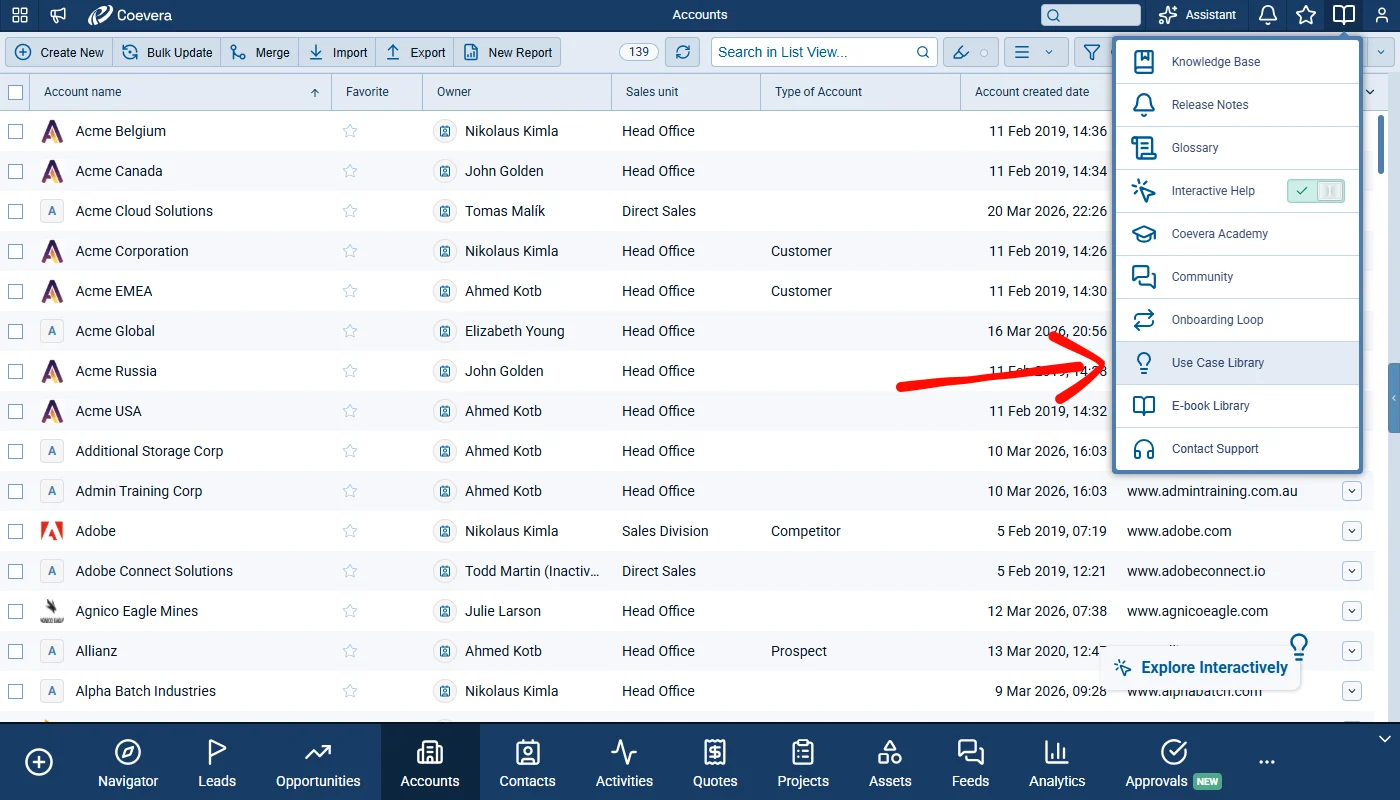 Use Case Library in Coevera