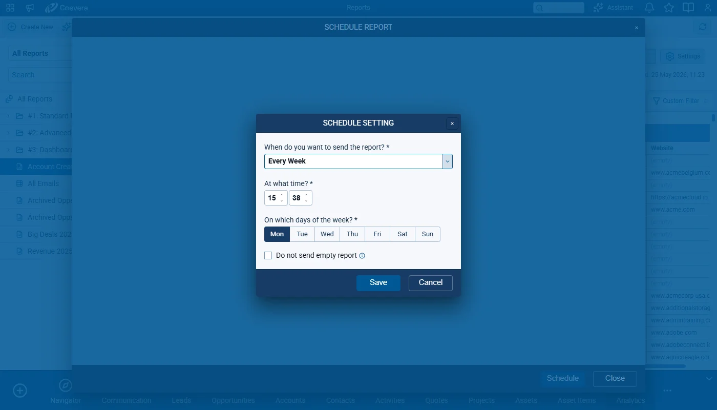 Report Scheduler: Attachment Options