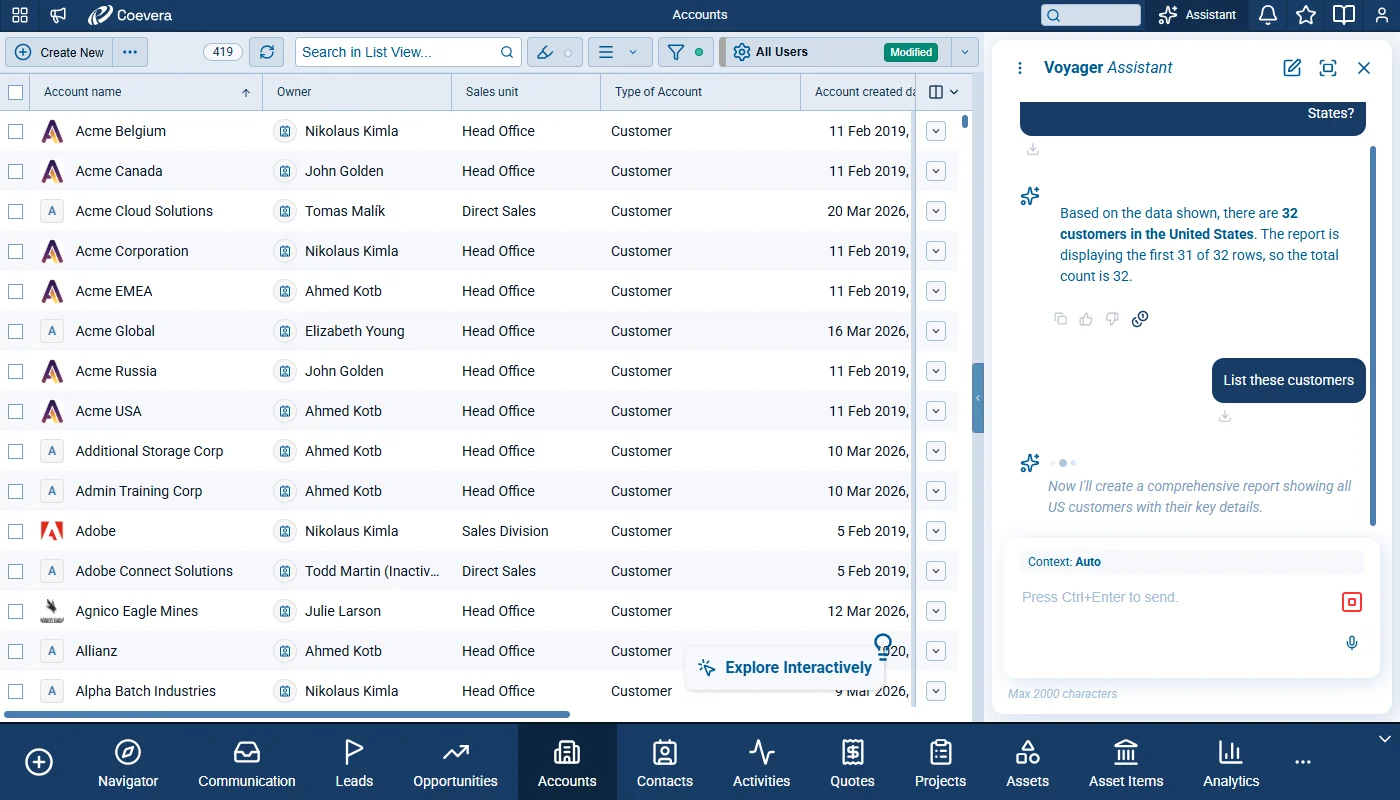 Ask anything about your CRM data