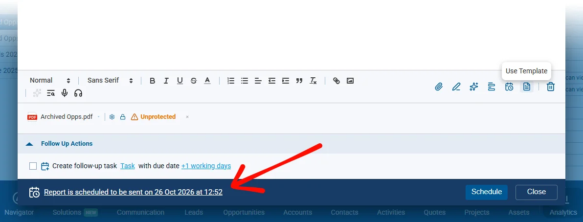 Reports: Email Templates in Send and Schedule — Email Templates in Send Report and Schedule Report